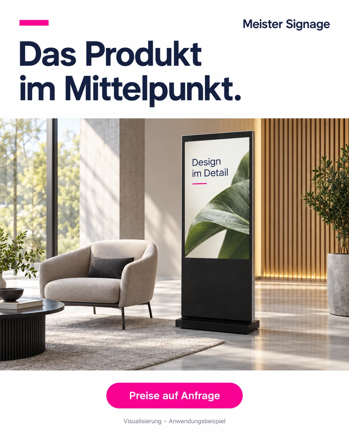 Ein Produkt erklären, ohne die ganze Wand zu füllen