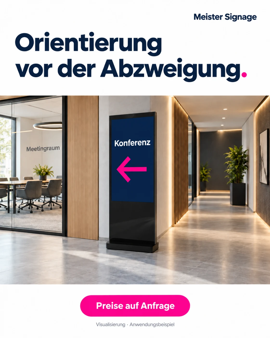 Ein guter Wegweiser steht vor der Abzweigung