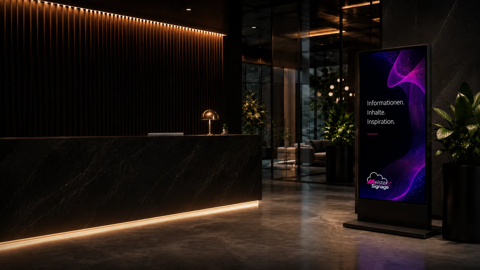 Digital Signage Display mit Informationen, Inhalten und Inspiration
