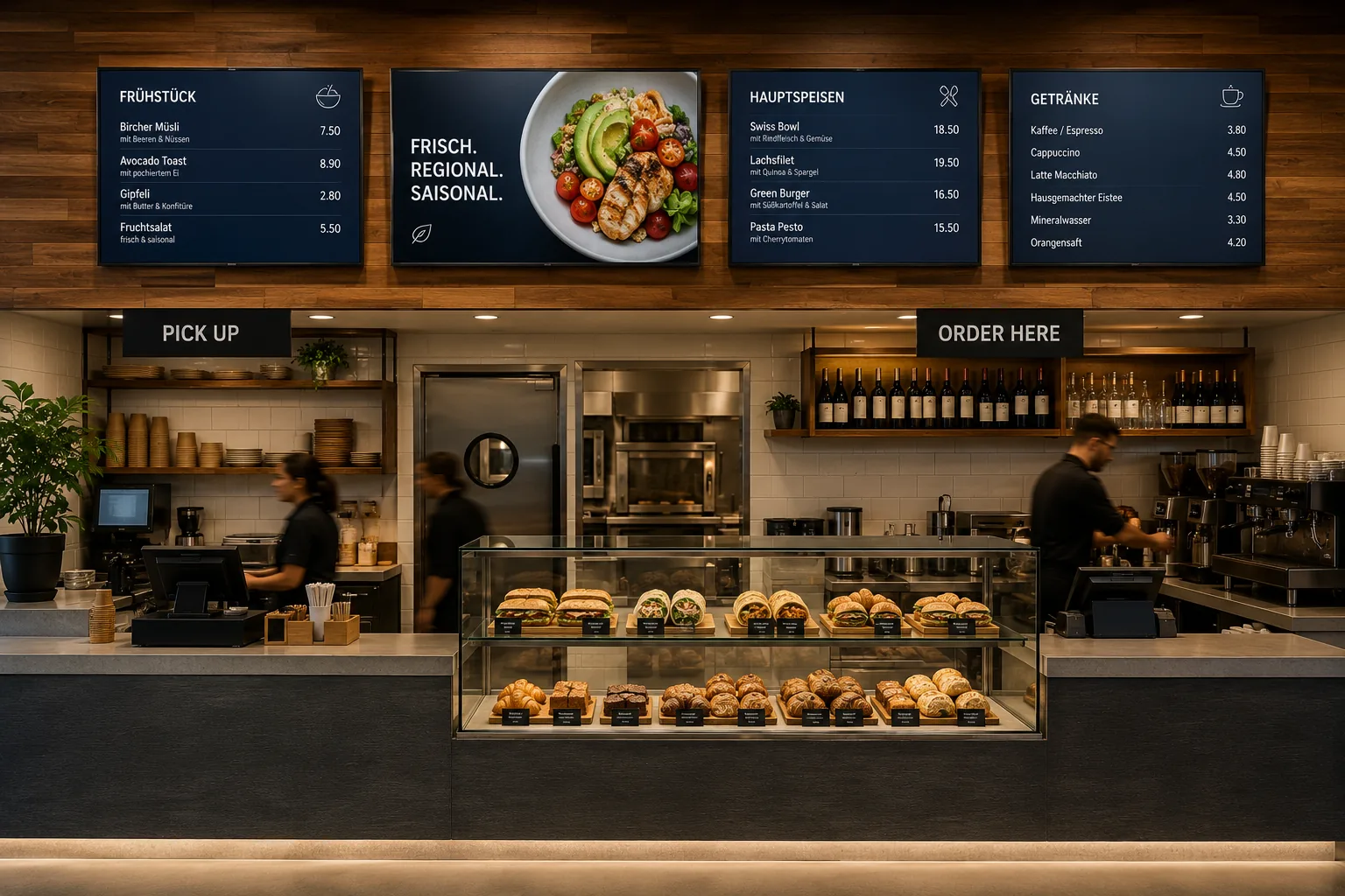 Digital Signage Gastronomie – Menüboard im Restaurant