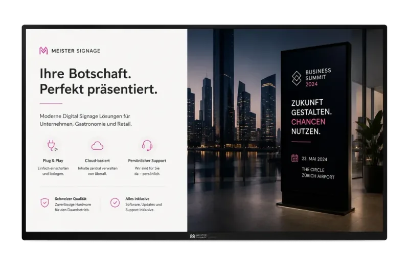Meister Signage Spark 5 — 50 Zoll Display mieten