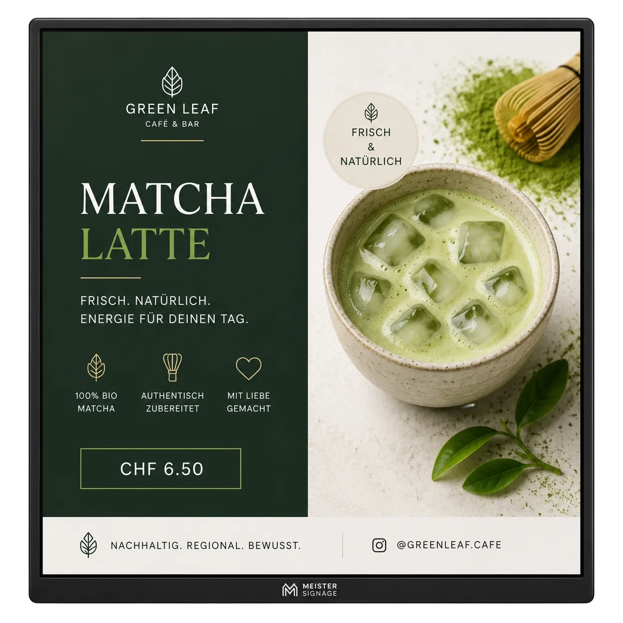 Digitales Menüboard für Gastronomie und Retail
